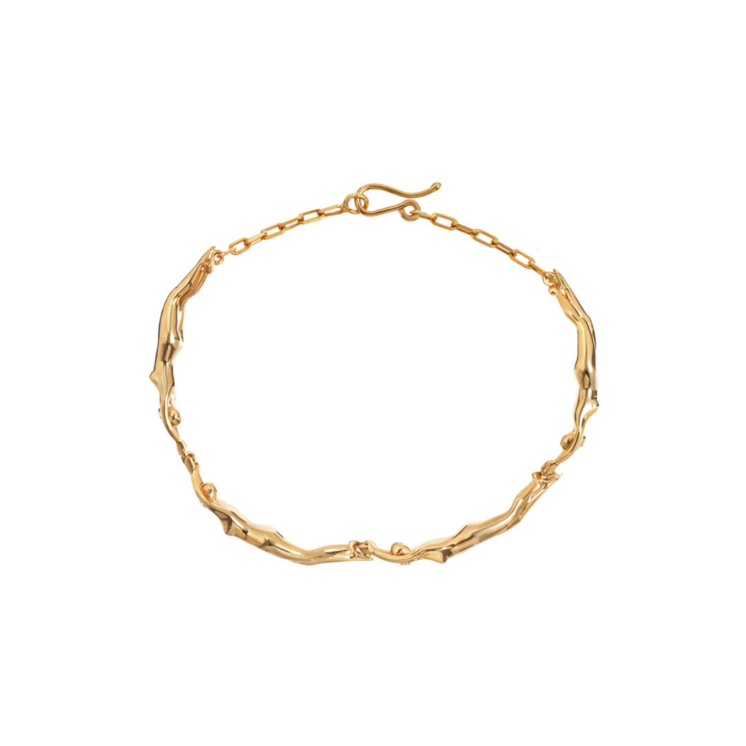 Bracelete Paola Vilas em prata 925 com banho de ouro 18k de corpos femininos em corrente