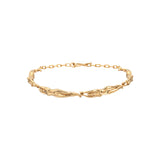 Bracelete em prata 925 com banho de ouro 18k de corpos femininos em corrente