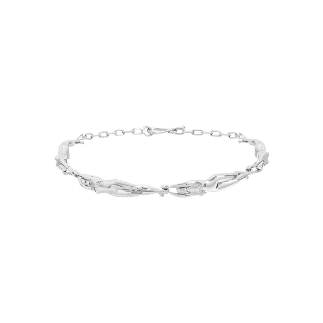 Bracelete em prata 925 de corpos femininos em corrente