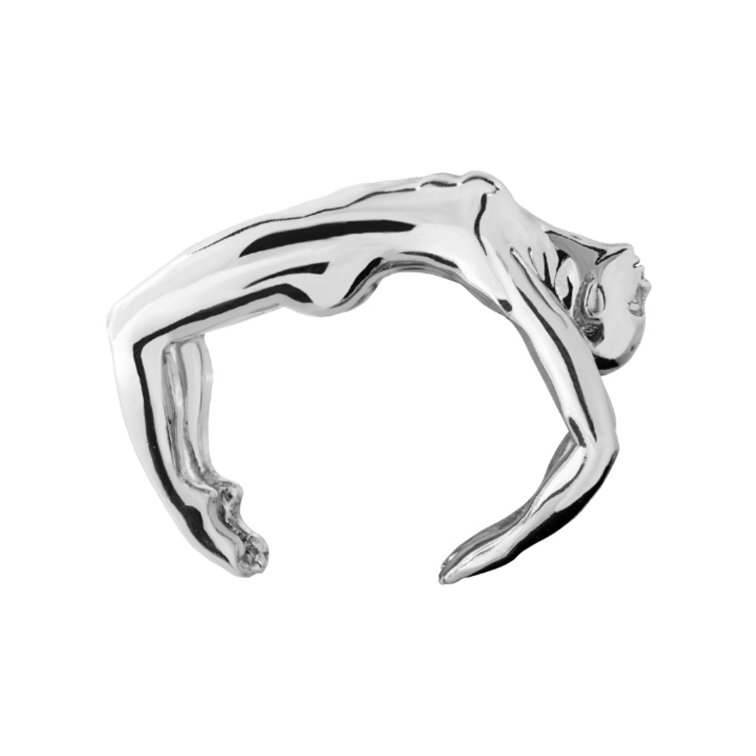 Bracelete de escultura de corpo feminino em prata 925