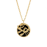 Colar de signo de escorpião em prata 925 com banho em ouro 18k