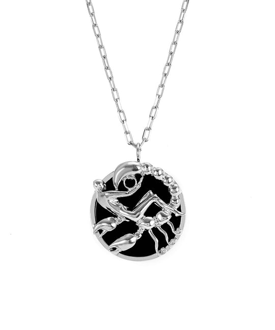 Colar de signo de escorpião em prata 925