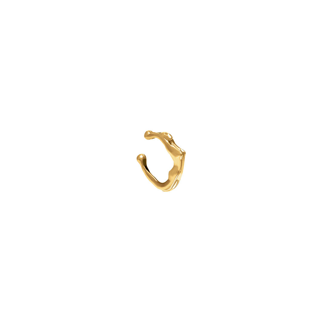 Piercing de pressão de corpo feminino em prata 925 com banho de ouro 18k