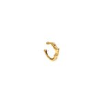 Piercing de pressão de corpo feminino em prata 925 com banho de ouro 18k